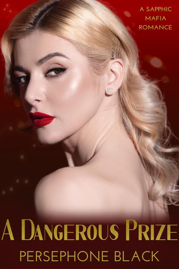 A blonde woman with red lipstick looking over her shoulder